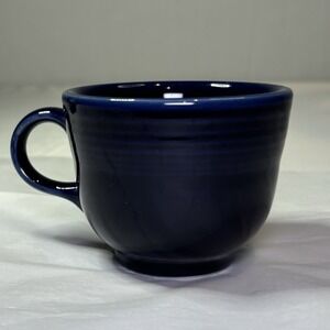 Vtg Fiesta Ware Cobalt Blue Flat‎ Tea Cup Mug Fiestaware